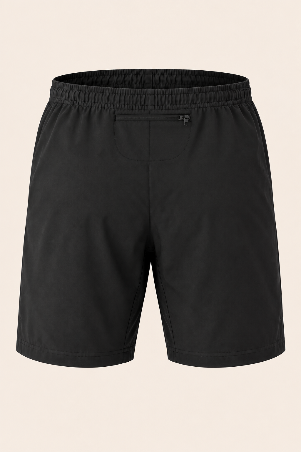Short Essor LSF noir, vue de dos avec poche zippée centrale