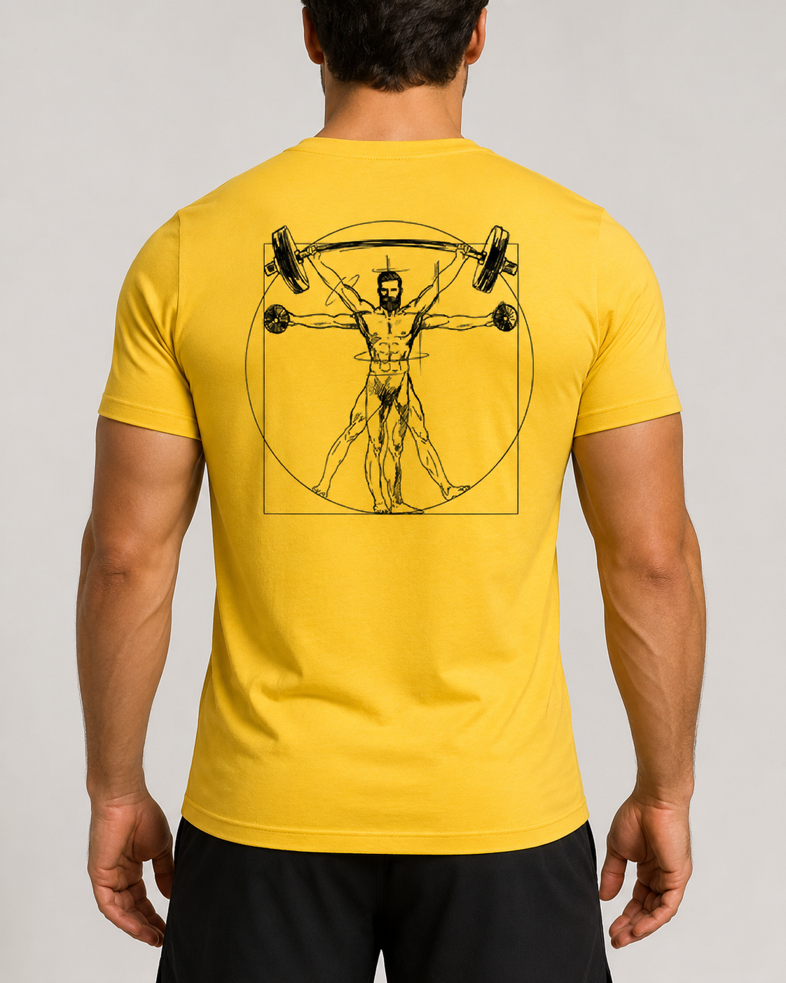 T-shirt homme cross training Vitruve – coloris Jaune – Le Snatch Français