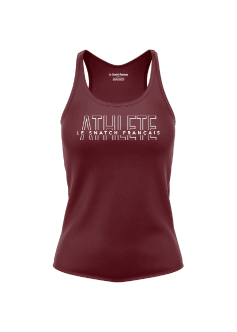 Débardeur femme cross training Athlete LSF – coloris Bordeaux – Le Snatch Français