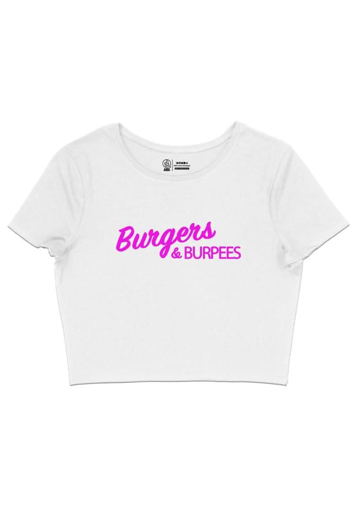 Crop Top Femme Cross Training – Burgers & Burpees Coton Bio