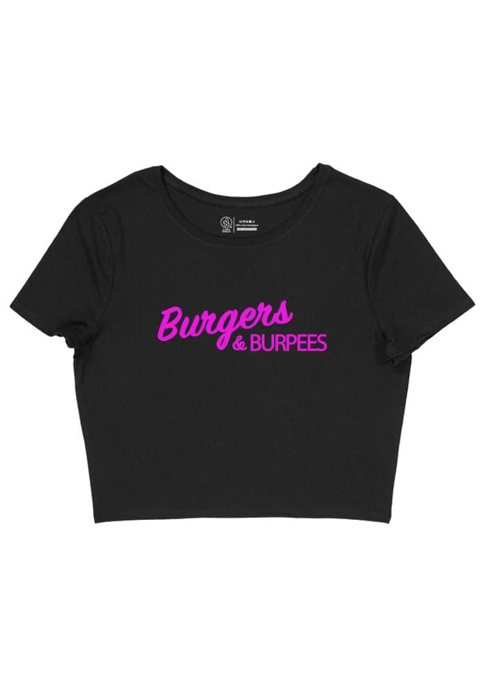 Crop Top Femme Cross Training – Burgers & Burpees Coton Bio