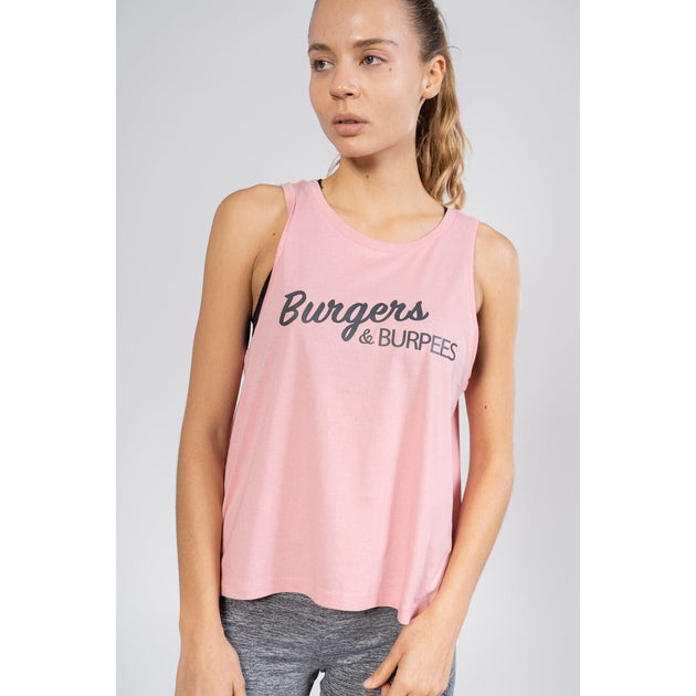 Débardeur Femme Cross Training – Burgers & Burpees Coton Bio