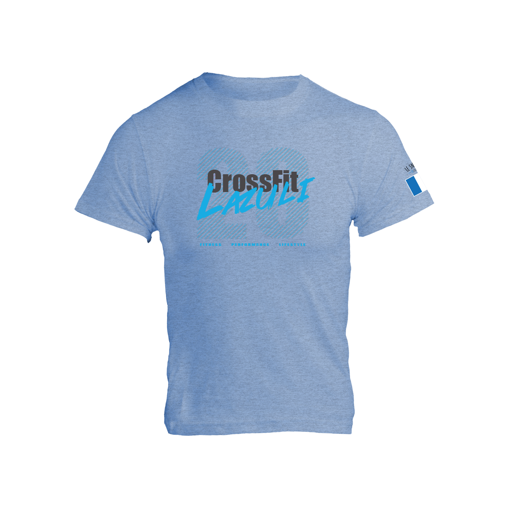 t-shirt de crossfit homme en coton biologique lazuli
