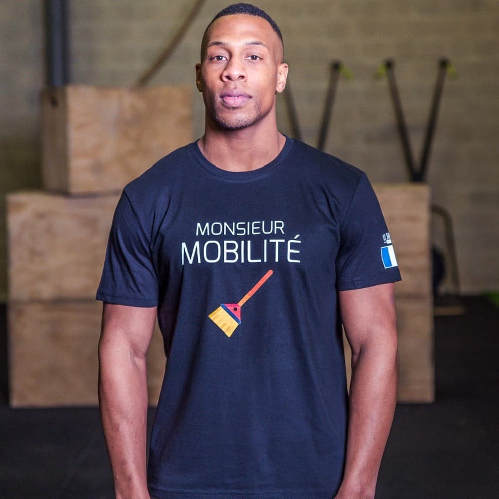 t-shirt de crossfit homme en coton biologique mobilité